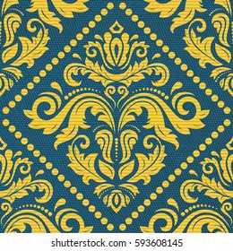 Damask vector classic pattern. Seamless abstract background with repeating elements. Orient background