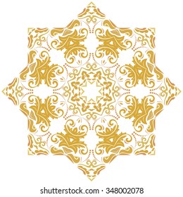 Damask vector floral colorful pattern with oriental elements. Abstract traditional ornament