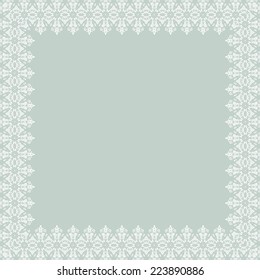 Damask vector floral frame with arabesque and oriental elements. Seamless abstract tradiional ornament for wallpaper and background