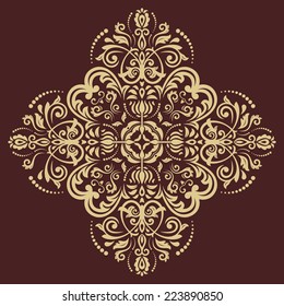 Damask vector floral pattern with arabesque and oriental elements. Seamless abstract tradiional ornament for wallpaper and background
