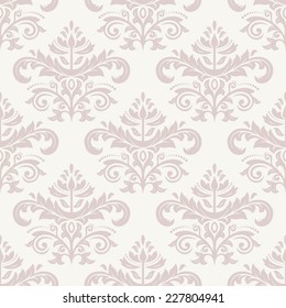 Damask vector floral pattern with arabesque and oriental elements. Seamless abstract tradiional ornament for wallpaper and background