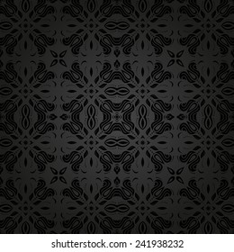Damask vector floral pattern with arabesque and oriental dark elements. Seamless abstract traditional ornament for wallpapers and backgrounds