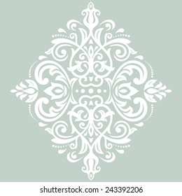 Color floral vectorial Damasco con elementos arabescos y blancos orientales. Ornamento tradicional abstracto para papeles pintados y fondos