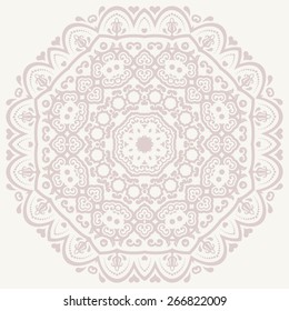 Damask vector floral pattern with arabesque and oriental pink elements. Abstract traditional ornament for backgrounds