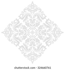 Damask vector floral pattern with oriental elements. Abstract traditional ornament