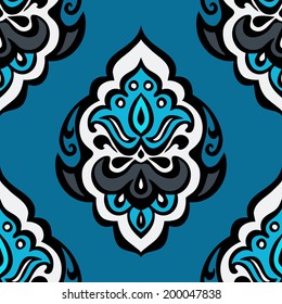 Damask vector floral seamless pattern for wallpaper and fabric