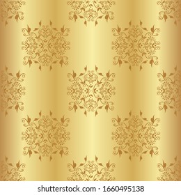 Damask vector pattern. Perfect for greeting card. Wedding card or invitation in abstract damask style. Ornate background. Vintage swatch.
