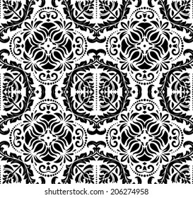 Damask vector pattern. Seamless vintage abstract texture for wallpapers and background