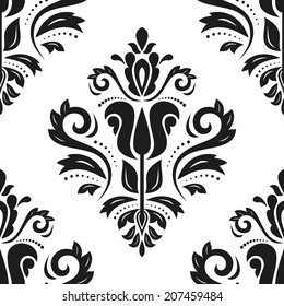 Damask vector pattern. Seamless vintage abstract texture for wallpapers and background