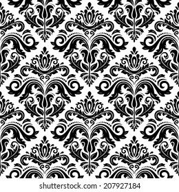 Damask vector pattern. Seamless vintage abstract texture for wallpapers and background