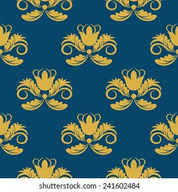 Damask vector pattern. Seamless vintage wallpaper or background for design