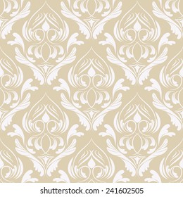 Damask vector pattern. Seamless vintage wallpaper or background for design