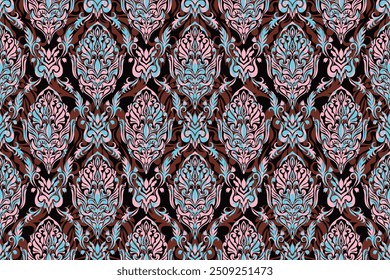 Damask vector pattern. Seamless vintage abstract texture for wallpapers and background, Vector vintage damask pattern design.