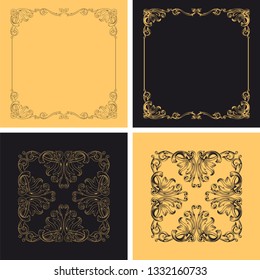 Damask vector set of vintage elements for design. Baroque Decorative design element filigree calligraphy vector. You can use for wedding decoration of greeting card and laser cutting