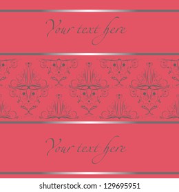 Damask vector style. Perfect for invitations and ornate backgrounds. Wedding card or invitation with abstract damask background. Abstract greeting card.