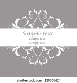 Damask vector style. Perfect for invitations and ornate backgrounds. Wedding card or invitation with abstract damask background. Abstract greeting card.