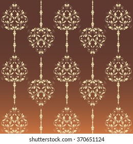 Damask vector style. Perfect for invitations and ornate backgrounds. Seamless swatch.
