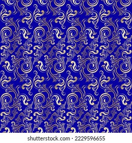 Damask vintage baroque scroll ornament swirl. Victorian monogram heraldic shield swirl. Retro floral leaf pattern border foliage antique  acanthus calligraphy engraved tattoo. seamless pattern