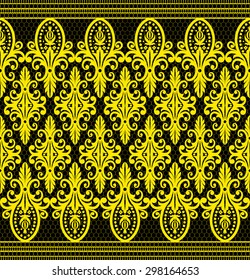 Damask vintage floral background pattern, vector illustration.