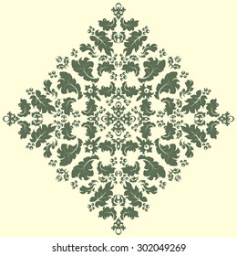 Damask vintage floral background pattern, Easily editable vector image