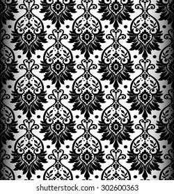 Damask vintage floral background pattern, vector illustration.