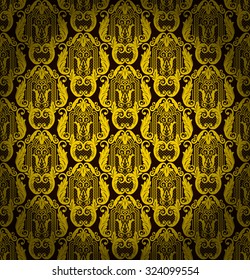 Damask vintage floral background pattern, vector illustration.