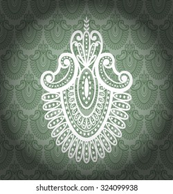 Damask vintage floral  pattern background, vector illustration.