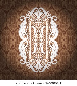 Damask vintage floral  pattern background, vector illustration.