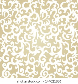 Damask vintage floral seamless pattern background, vector illustration.