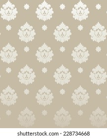Damask vintage floral seamless  pattern background, vector  illustration.