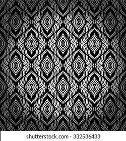 Damask vintage floral seamless pattern background, vector illustration.