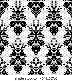 Damask vintage floral seamless pattern background, vector illustration.