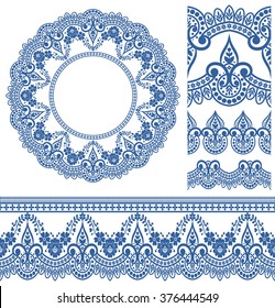 Damask vintage floral seamless pattern background, vector illustration.