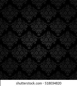 Damask vintage floral seamless pattern background, vector illustration.