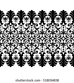 Damask vintage floral seamless pattern background, vector illustration.