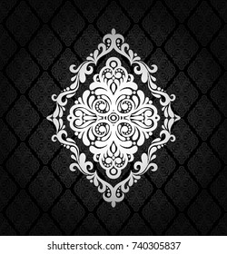Damask vintage floral seamless pattern background, vector illustration.