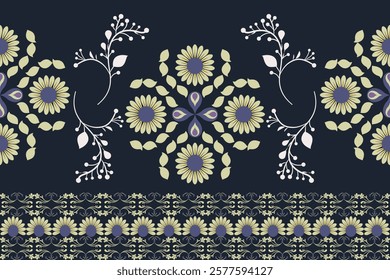 Damask vintage ornament, seamless pattern, vector illustration. Design for elaborate borders, tiles, ceramic pottery, and clothing. Seamless pattern with decorative flowers. 