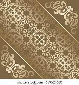 Damask vintage pattern for your design. Vector Illustration.  Can be used in cover design, book design, card background, invitation card       