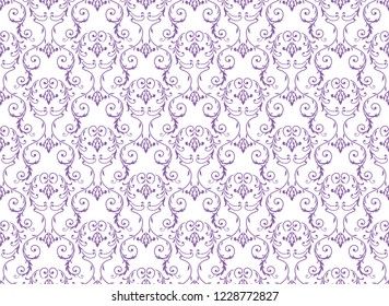 Damask vintage seamless patterns, vector illustration. Horizontally and vertically repeatable.