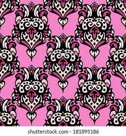 Damask vintage seamless vector pattern