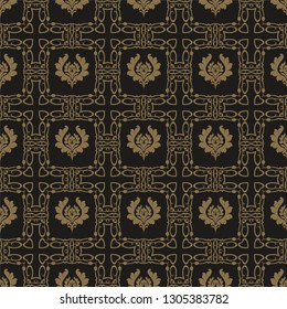 
Damask Wallpaper. Dark background for your design. Seamless pattern. Vector image