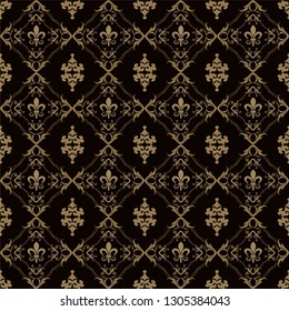 
Damask Wallpaper. Dark background for your design. Seamless pattern