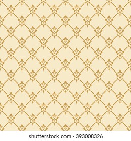 Damask wallpaper. Elegant background in Victorian style. Elegant vintage ornament in neutral colors. Vector seamless pattern.