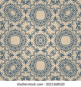 Damask wallpaper. A seamless vector background. Floral ornament.
