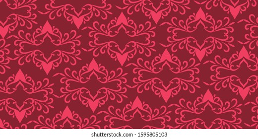 damask wallpaper. Vintage pattern in Victorian style . Hand drawn floral pattern. Shabby chic Vector illustration
