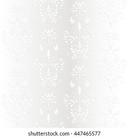 Damask wallpaper white silk vector seamless pattern