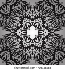 Damask white abstract flower seamless pattern on white background. Ornate decoration. Vector illustration.