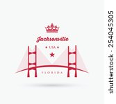 The Dames Point Bridge over the St. Johns River in Jacksonville, Florida - vector illustration