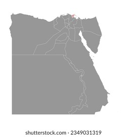 Damietta Governorate map, administrative division of Egypt. Vector illustration.