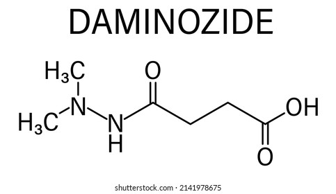 Daminozide (Alar) plant growth regulator molecule. Has been banned because of carcinogenicity concerns. Skeletal formula.